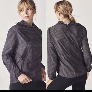 Fabletics Women XXL 16-18 Liora Pullover Top Marsh Gray Blue Gym Mock Neck NWT